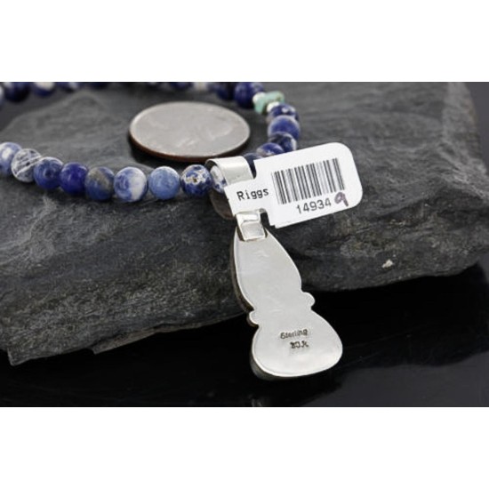 Handmade Certified Authentic Navajo .925 Sterling Silver  Turquoise Native American Necklace 390750315098
