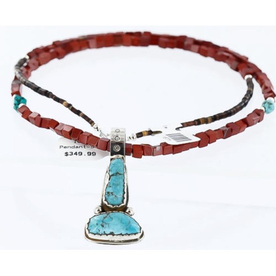 Handmade Certified Authentic Navajo .925 Sterling Silver Turquoise Native American Necklace 390767937119