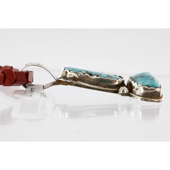 Handmade Certified Authentic Navajo .925 Sterling Silver Turquoise Native American Necklace 390767937119
