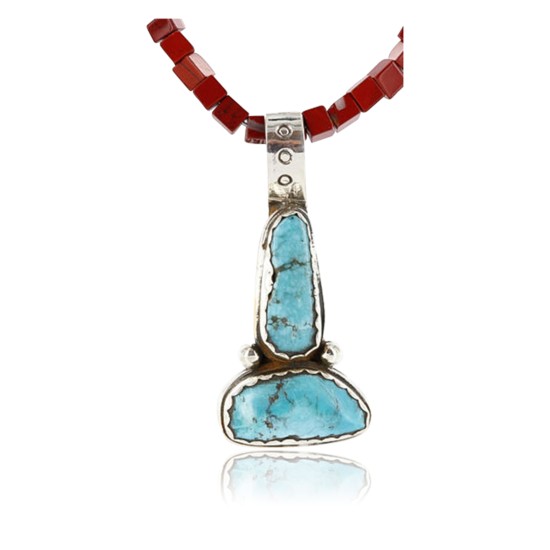 Handmade Certified Authentic Navajo .925 Sterling Silver Turquoise Native American Necklace 390767937119