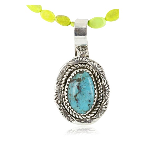 Handmade Certified Authentic Navajo .925 Sterling Silver Turquoise Native American Necklace 390784570617