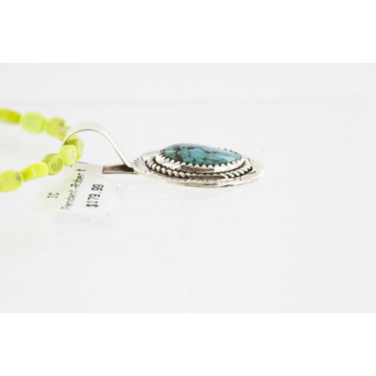 Handmade Certified Authentic Navajo .925 Sterling Silver Turquoise Native American Necklace 390784570617