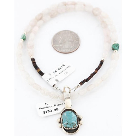 Handmade Certified Authentic Navajo .925 Sterling Silver Turquoise Native American Necklace 390786340866