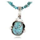 Handmade Navajo .925 Sterling Silver Turquoise Native American Necklace 390788830101