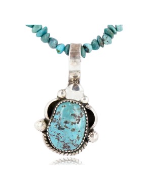 Handmade Certified Authentic Navajo .925 Sterling Silver Turquoise Native American Necklace 390788830101