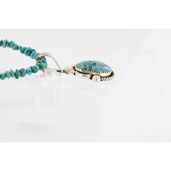 Handmade Certified Authentic Navajo .925 Sterling Silver Turquoise Native American Necklace 390788830101