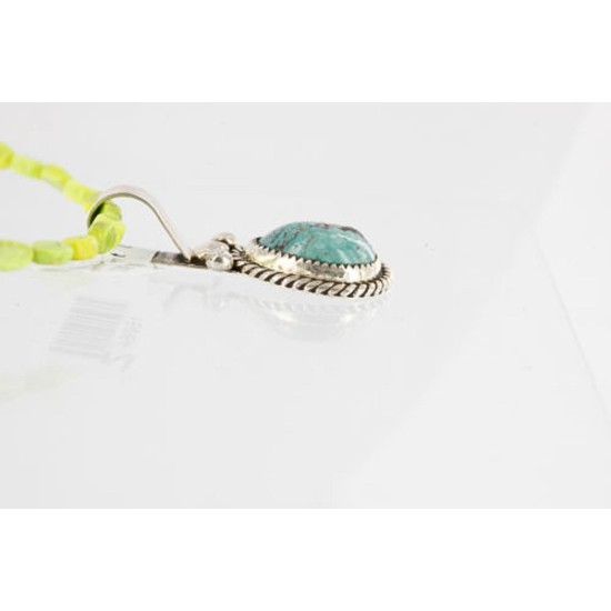 Handmade Certified Authentic Navajo .925 Sterling Silver Turquoise Native American Necklace 390791017442