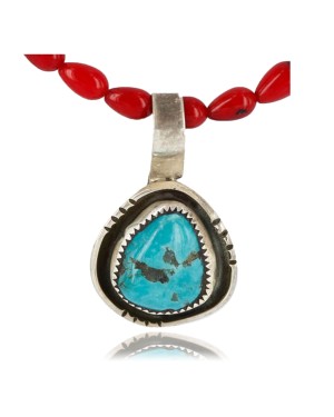 Handmade Certified Authentic Navajo .925 Sterling Silver Turquoise Native American Necklace 390791258859