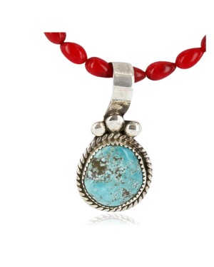 Handmade Certified Authentic Navajo .925 Sterling Silver Turquoise Native American Necklace 390792683925