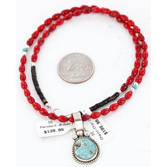 Handmade Certified Authentic Navajo .925 Sterling Silver Turquoise Native American Necklace 390792683925