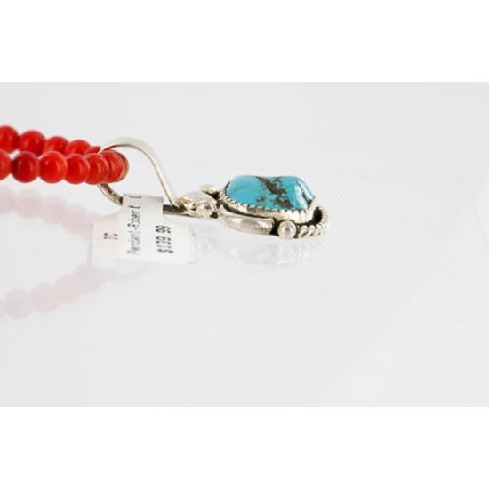 Handmade Certified Authentic Navajo .925 Sterling Silver Turquoise Native American Necklace 390792703752