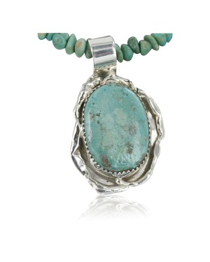 Handmade Certified Authentic Navajo .925 Sterling Silver Turquoise Native American Necklace & Pendant 370923819892
