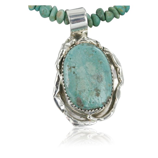 Handmade Certified Authentic Navajo .925 Sterling Silver Turquoise Native American Necklace & Pendant 370923819892