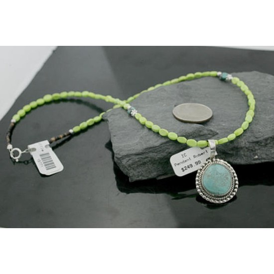 Handmade Certified Authentic Navajo .925 Sterling Silver Turquoise Native American Necklace & Pendant 370972303256