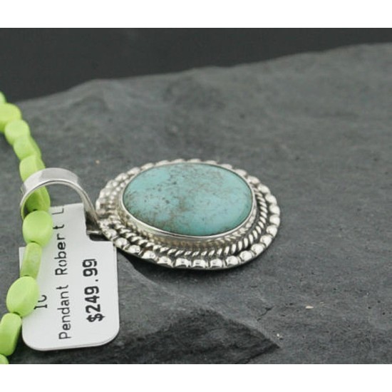 Handmade Certified Authentic Navajo .925 Sterling Silver Turquoise Native American Necklace & Pendant 370972303256