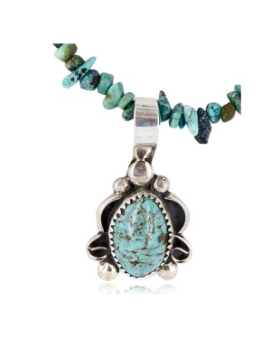 Handmade Certified Authentic Navajo .925 Sterling Silver Turquoise Native American Necklace & Pendant 371017063775
