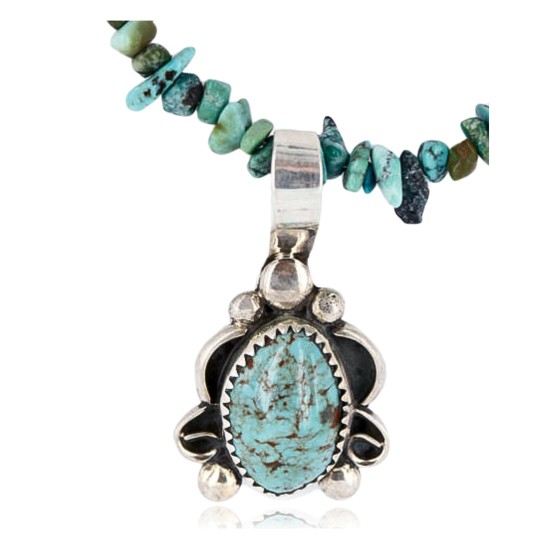 Handmade Certified Authentic Navajo .925 Sterling Silver Turquoise Native American Necklace & Pendant 371017063775