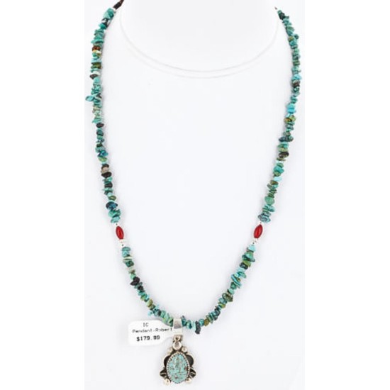 Handmade Certified Authentic Navajo .925 Sterling Silver Turquoise Native American Necklace & Pendant 371017063775