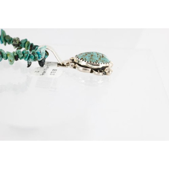 Handmade Certified Authentic Navajo .925 Sterling Silver Turquoise Native American Necklace & Pendant 371017063775