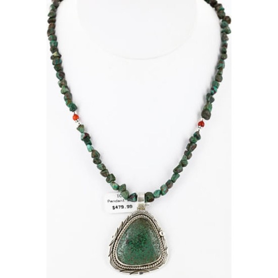 Handmade Certified Authentic Navajo .925 Sterling Silver Turquoise Native American Necklace & Pendant 390751176396