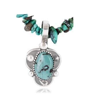 Handmade Certified Authentic Navajo .925 Sterling Silver Turquoise Native American Necklace & Pendant 390789371744