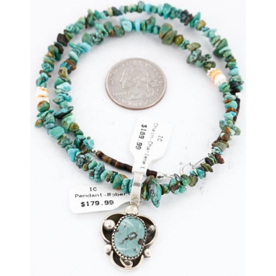 Handmade Certified Authentic Navajo .925 Sterling Silver Turquoise Native American Necklace & Pendant 390789371744