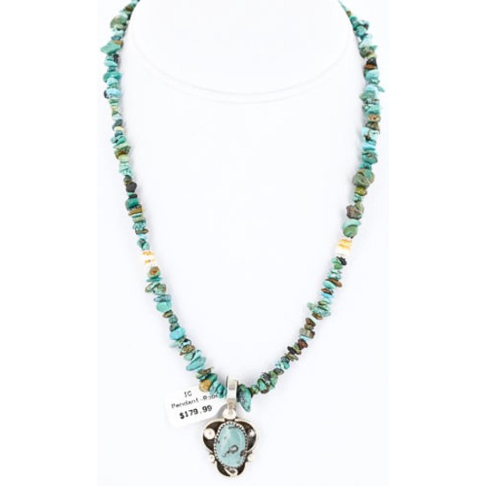 Handmade Certified Authentic Navajo .925 Sterling Silver Turquoise Native American Necklace & Pendant 390789371744
