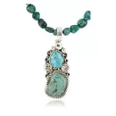 Handmade Navajo .925 Sterling Silver Turquoise Native American Necklace & Pendant 390800800410