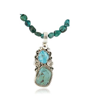 Handmade Certified Authentic Navajo .925 Sterling Silver Turquoise Native American Necklace & Pendant 390800800410