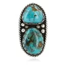 Handmade Navajo .925 Sterling Silver Turquoise Native American Ring 16842
