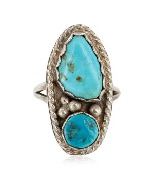 Handmade Certified Authentic Navajo .925 Sterling Silver Turquoise Native American Ring 16861