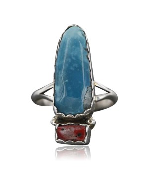 Handmade Certified Authentic Navajo .925 Sterling Silver Turquoise Spiny Native American Ring  370980003967