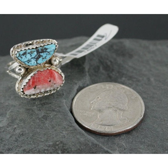 Handmade Certified Authentic Navajo .925 Sterling Silver Turquoise Spiny Oyster Native American Ring  370958859865