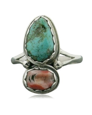 Handmade Certified Authentic Navajo .925 Sterling Silver Turquoise Spiny Oyster Native American Ring  390735954744