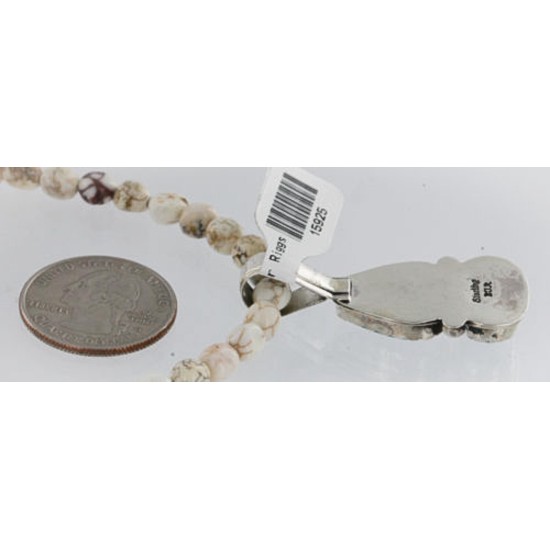 Handmade Certified Authentic Navajo .925 Sterling Silver White and Turquoise Native American Necklace 371077430946