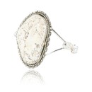 Handmade Navajo .925 Sterling Silver White Buffalo Turquoise Cuff Bracelet 12647-12