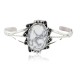 Handmade Certified Authentic Navajo .925 Sterling Silver White Howlite Native American Bracelet 13091