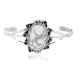 Handmade Navajo .925 Sterling Silver White Howlite Native American Bracelet 13091 Handmade Navajo .925 Sterling Silver White Howlite Native American Bracelet 13091
