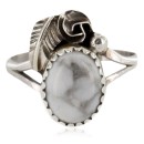 Handmade Navajo White Howlite Sterling Silver Ring Size 8 26204-2