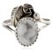 Handmade Certified Authentic Navajo .925 Sterling Silver White Howlite Turquoise Native American Ring Size 8 26204-2