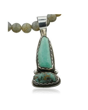 Handmade Certified Authentic Navajo .925 Sterling SilverONE Mountain and Turquoise Native American Necklace 390732524230