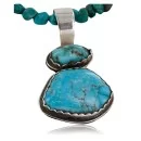 Handmade Navajo .925 Sterling SilverONE Mountain and Turquoise Native American Necklace 390745950721