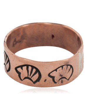 Handmade Certified Authentic Navajo Bear Native American Pure Copper Ring 17092-4