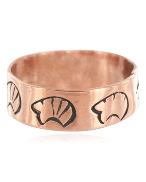 Handmade Certified Authentic Navajo Bear Pure Copper Native American Ring 17092-3