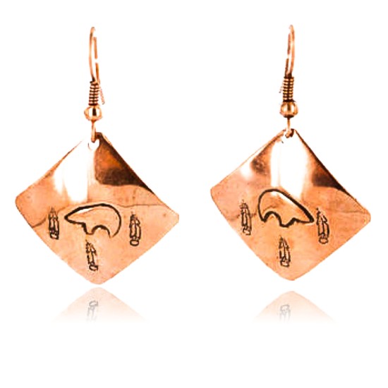 Handmade Certified Authentic Navajo Handstamped Bear Handmade Copper Native American Earrings 371052467330 Handmade Certified Authentic Navajo Handstamped Bear Handmade Copper Native American Earrings 371052467330