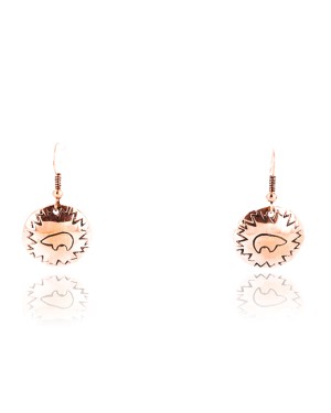 Handmade Certified Authentic Navajo Handstamped BEAR Handmade Copper Native American Earrings 390818154631