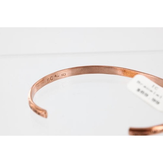 Handmade Certified Authentic Navajo Handstamped Handmade Copper Native American Bracelet 371011842735