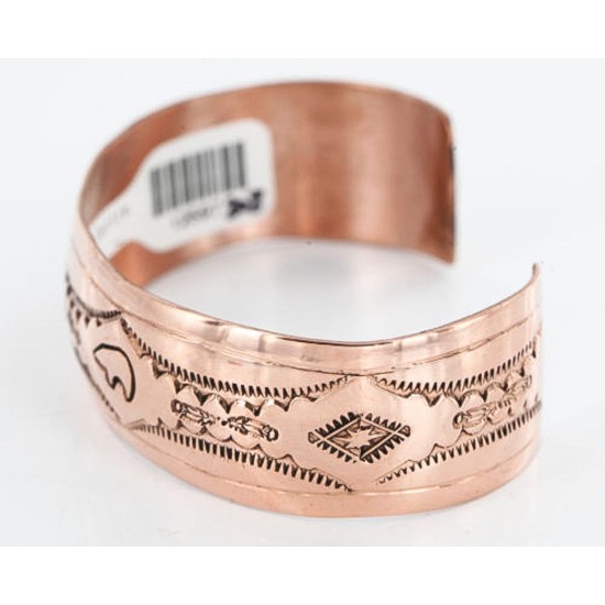 Handmade Certified Authentic Navajo Handstamped Handmade Copper Native American Bracelet 371021492834