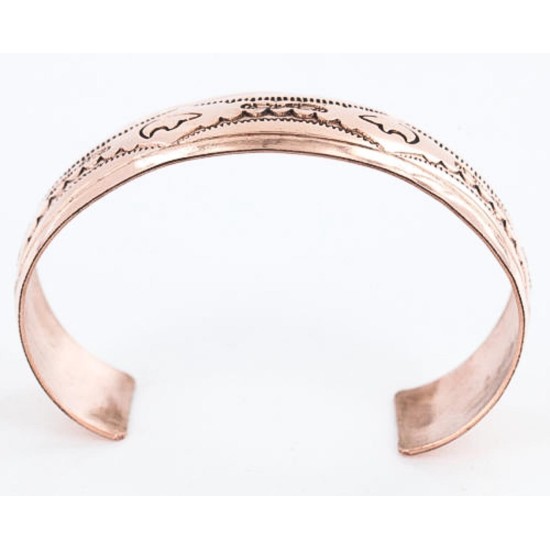 Handmade Certified Authentic Navajo Handstamped Handmade Copper Native American Bracelet 371021492834