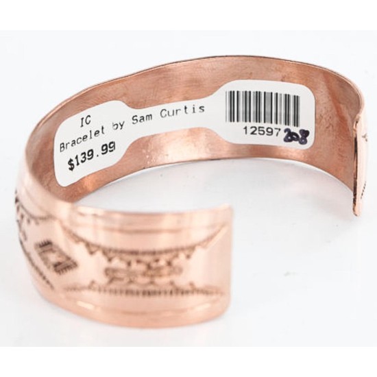 Handmade Certified Authentic Navajo Handstamped Handmade Copper Native American Bracelet 371021492834